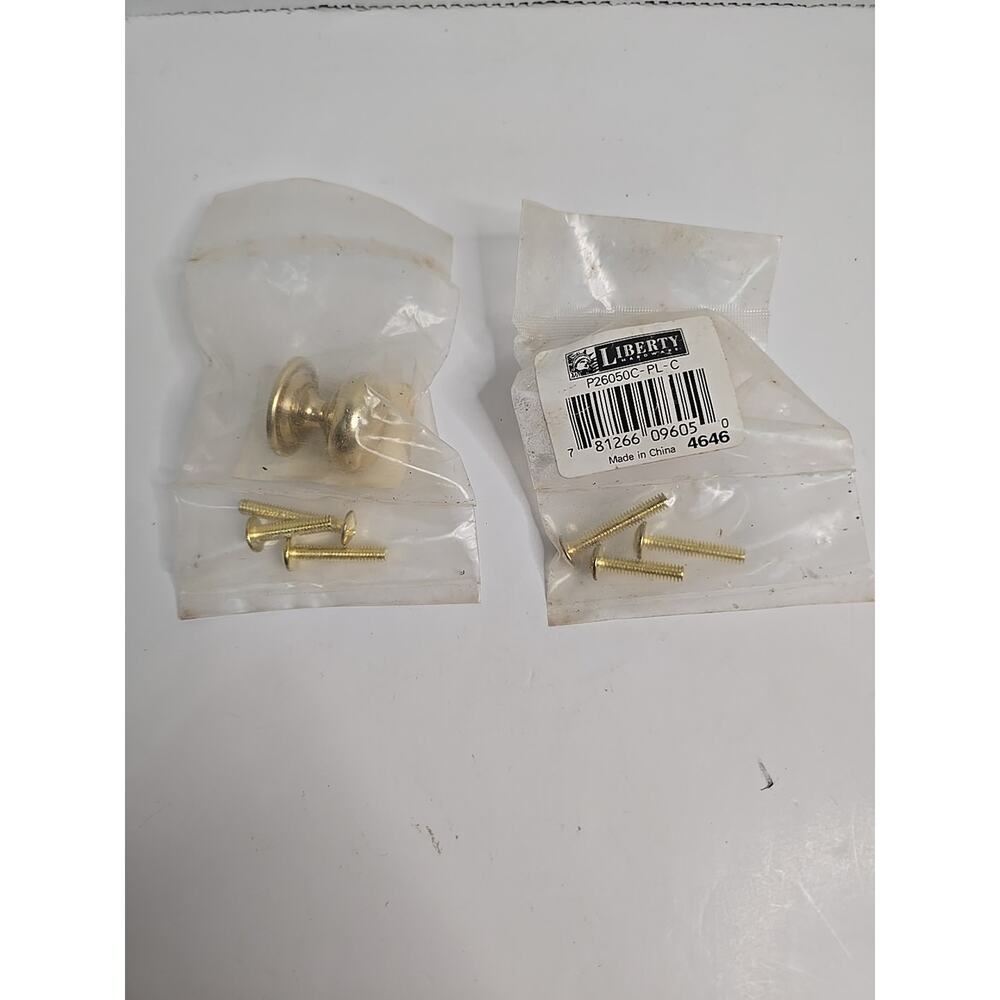 2x P26050C-PL-C Solid Brass 1" Cabinet Drawer Knob